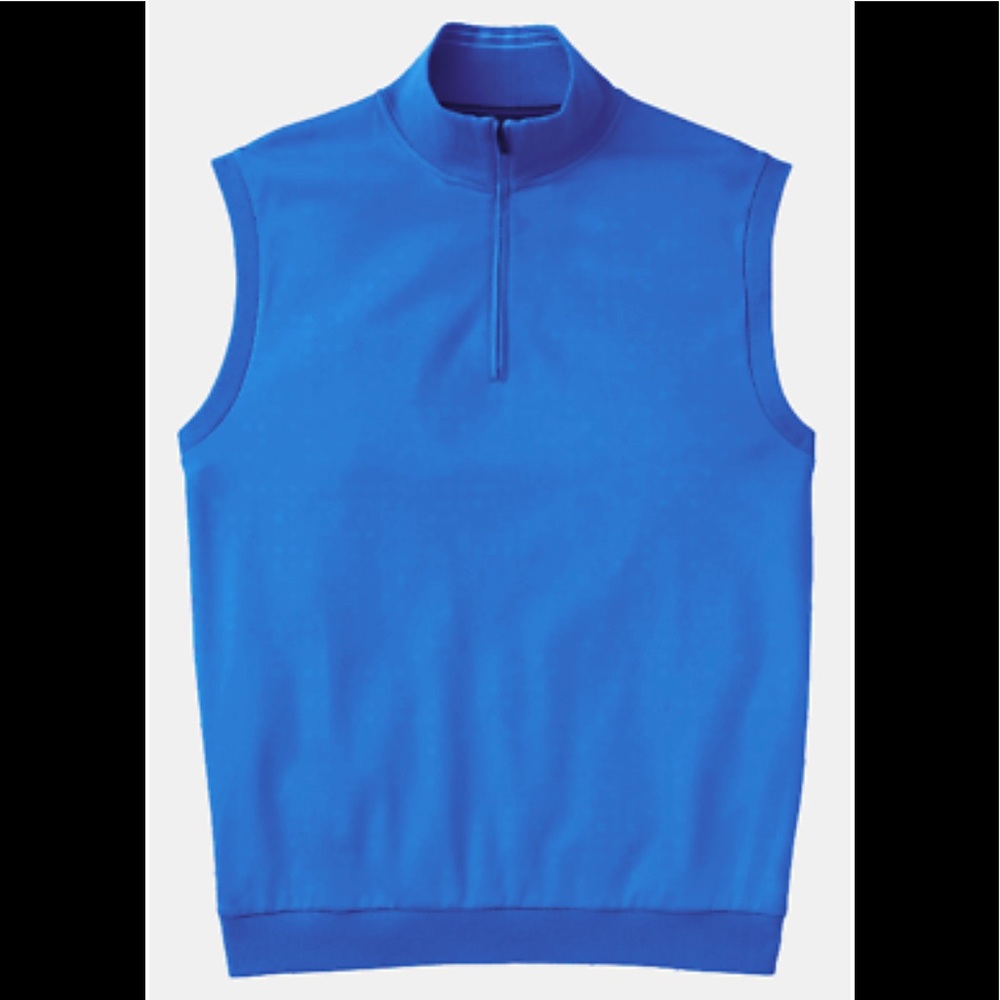 NWT FOOTJOY 1857 Pima Cotton/Spandex Interlock Quarter-Zip Vest | Blue/Lapis | S